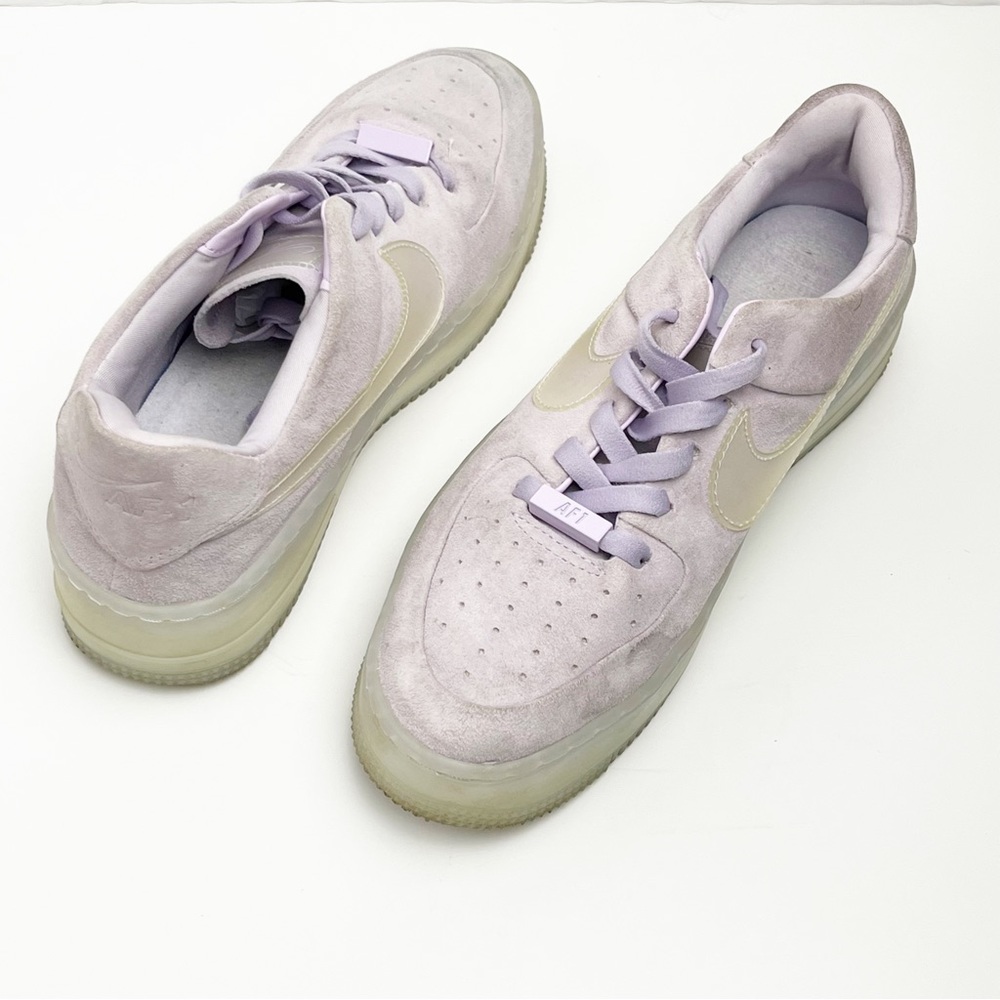 NIKE Air Force 1 Low Tops Lilac Purple Suede Sneakers, Size 8.5